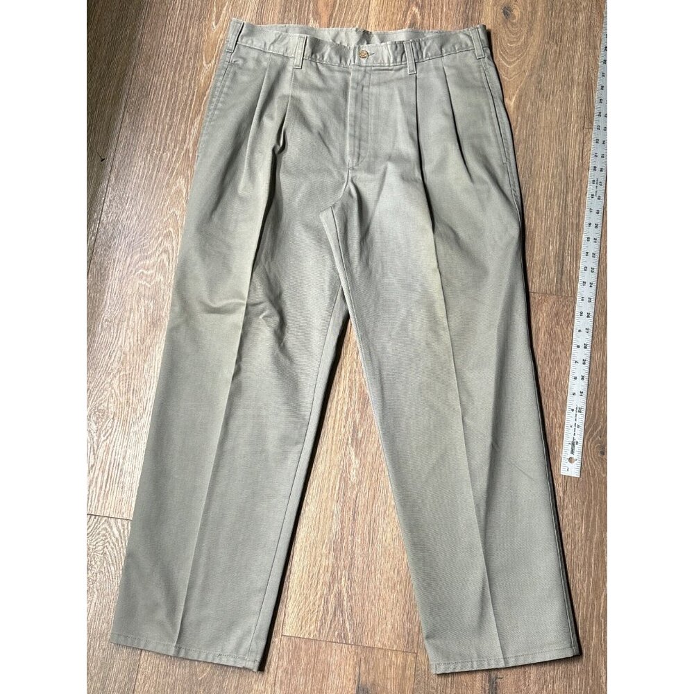 Vintage Duxbak‎ Men's Pants Pleated Green Dress Church 36x29